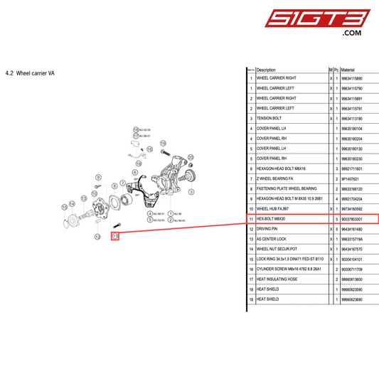 HEX-BOLT M8X30 - 90037803301 [PORSCHE 996 GT3 Cup]