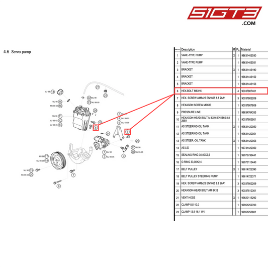 HEX-BOLT M8X16 - 90037807401 [PORSCHE 996 GT3 Cup]