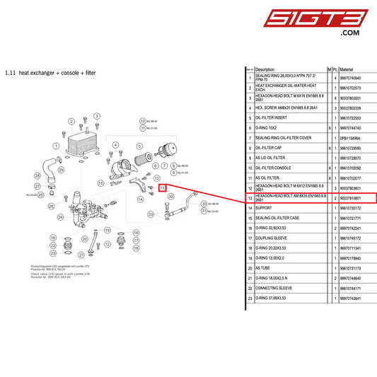 HEXAGON-HEAD BOLT AM 8X35 EN1665 8.8 26B1 - 90037810801 [PORSCHE 996 GT3 Cup]