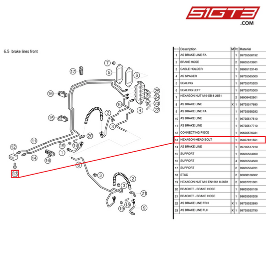 HEX-BOLT M6X35 - 90037811501 [PORSCHE 997.2 GT3 Cup]