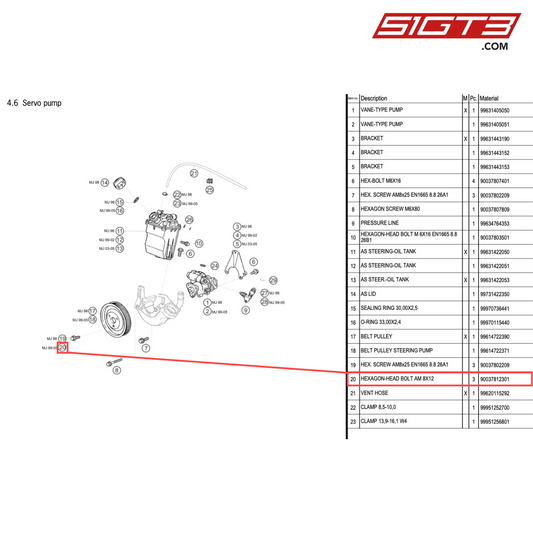 HEXAGON-HEAD BOLT AM 8X12 - 90037812301 [PORSCHE 996 GT3 Cup]