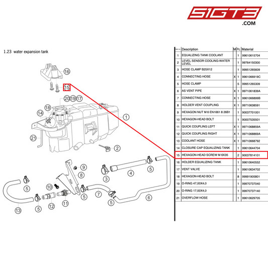 HEX-HEAD SCREW M6X35 - 90037814101 [PORSCHE 997.2 GT3 Cup]
