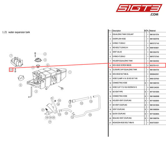 HEX-HEAD SCREW M6X35 - 90037814101 [PORSCHE 996 GT3 Cup]