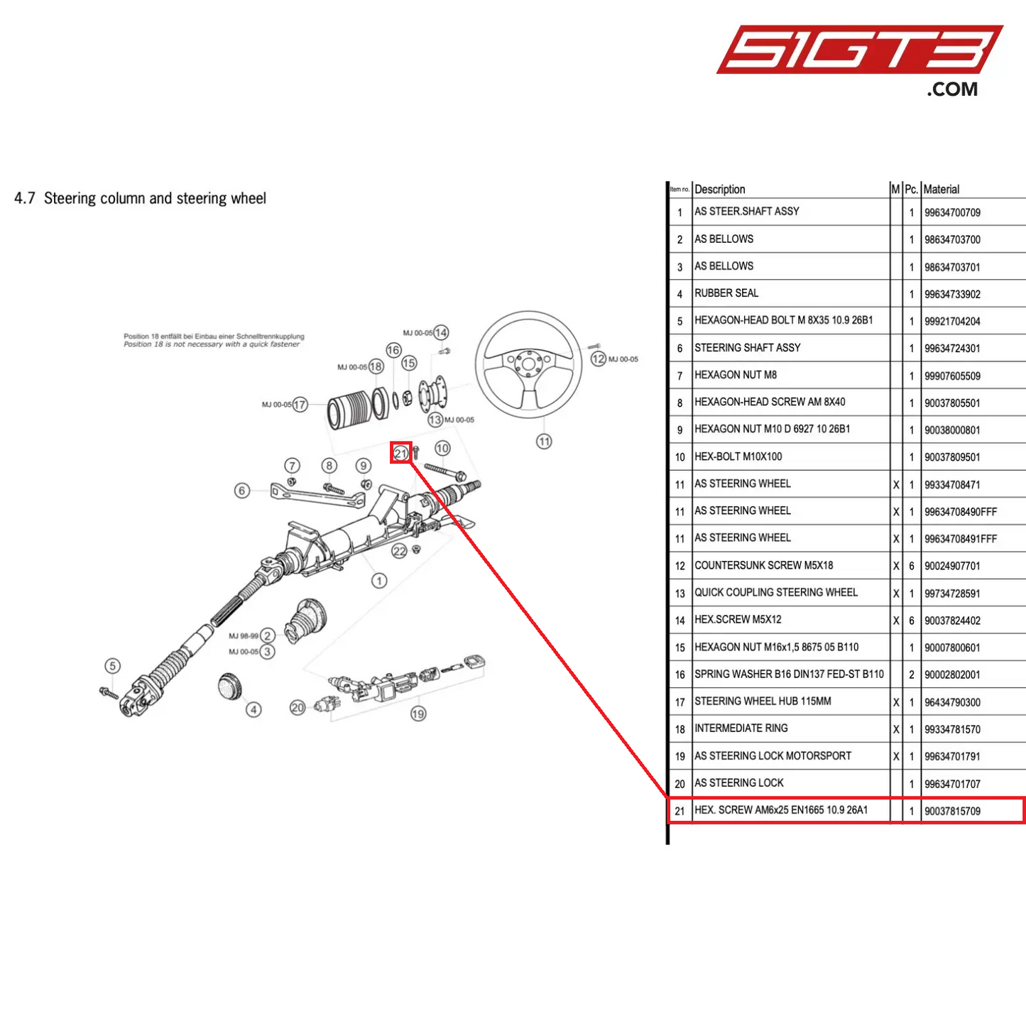 HEX. SCREW AM6x25 EN1665 10.9 26A1 - 90037815709 [PORSCHE 996 GT3 Cup]