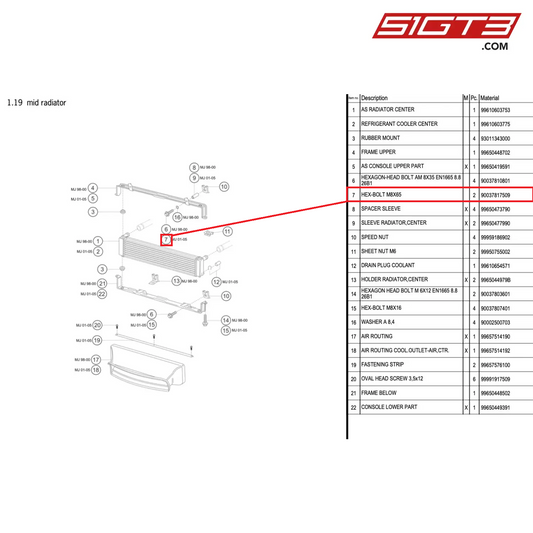 HEX-BOLT M8X65 - 90037817509 [PORSCHE 996 GT3 Cup]