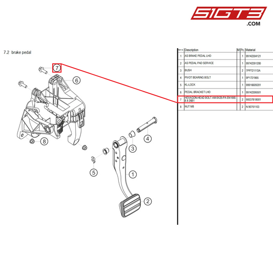 HEXAGON-HEAD BOLT AM 8X25-PA EN1665 8.8 26B1 - 90037818001 [PORSCHE 718 Cayman GT4 Clubsport]