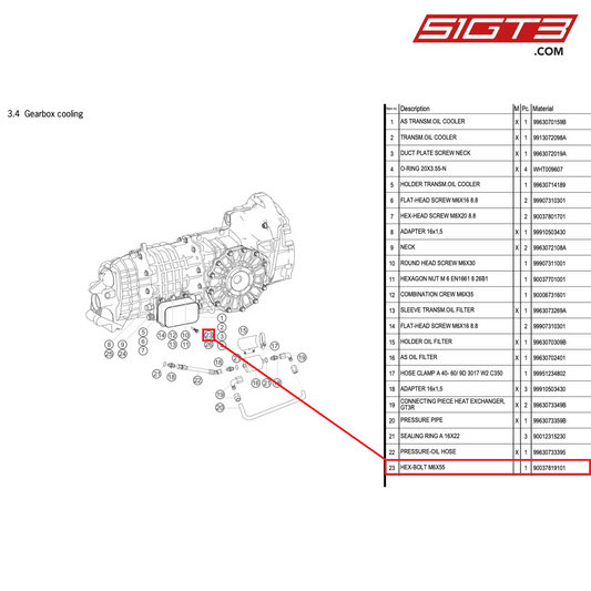 HEX-BOLT M6X55 - 90037819101 [PORSCHE 996 GT3 Cup]