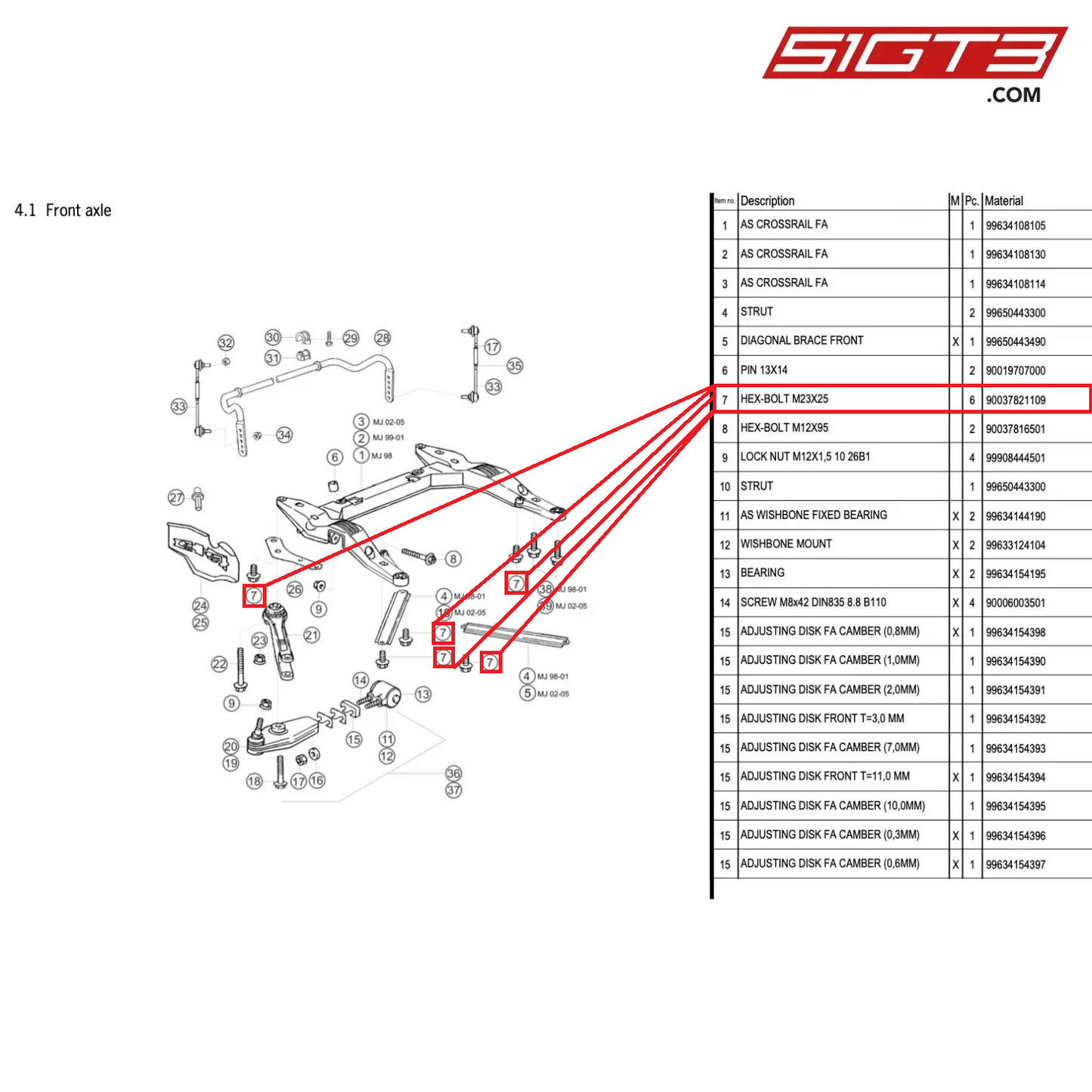 HEX-BOLT M23X25 - 90037821109 [PORSCHE 996 GT3 Cup]