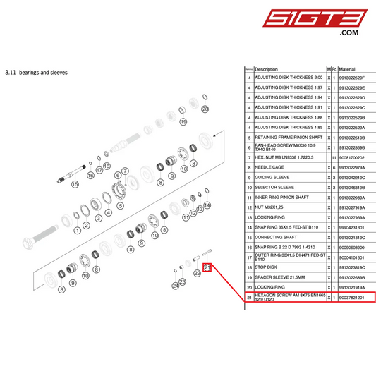 HEXAGON SCREW AM 8X75 EN1665 12.9 U120 - 90037821201 [PORSCHE 991.2 GT3 Cup]