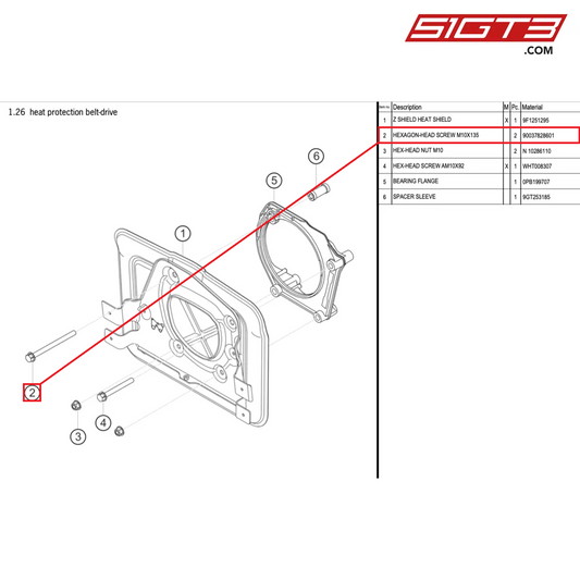 HEXAGON-HEAD SCREW M10X135 - 90037828601 [PORSCHE 992.1 GT3 Cup]