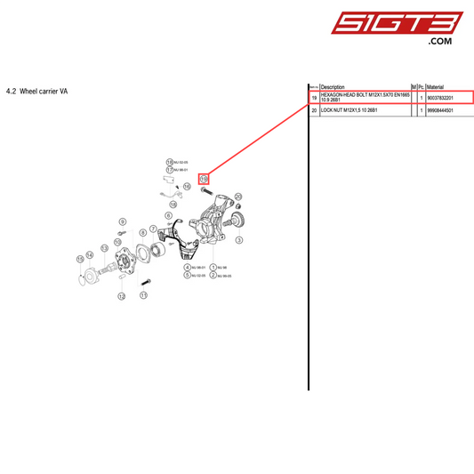 HEXAGON-HEAD BOLT M12X1.5X70 EN1665 10.9 26B1 - 90037832201 [PORSCHE 996 GT3 Cup]