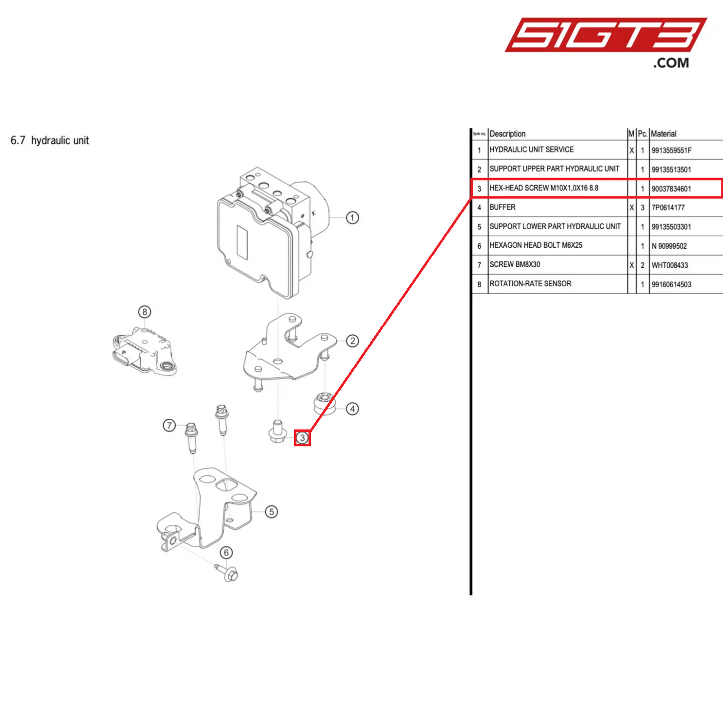 HEX-HEAD SCREW M10X1,0X16 8.8 - 90037834601 [PORSCHE 718 Cayman GT4 RS Clubsport]