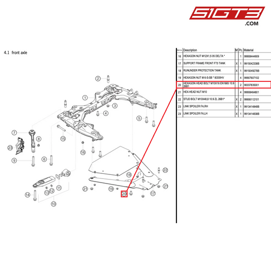 HEXAGON HEAD BOLT M10X16 EN1665 10.9 26B1 - 90037835001 [PORSCHE 718 Cayman GT4 RS Clubsport]