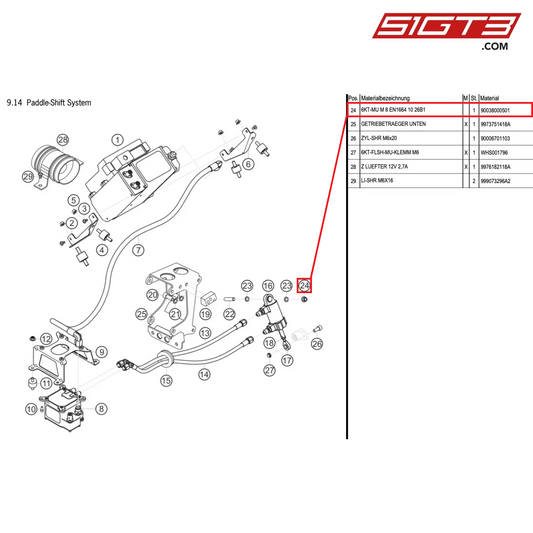 HEXAGON NUT M 8 EN1664 10 26B1 - 90038000501 [PORSCHE 997.1 GT3 R]