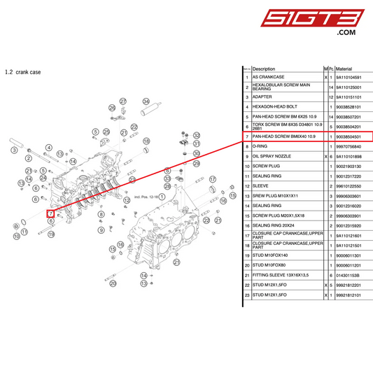 PAN-HEAD SCREW BM6X40 10.9 - 90038504501 [PORSCHE 991.2 GT3 Cup]