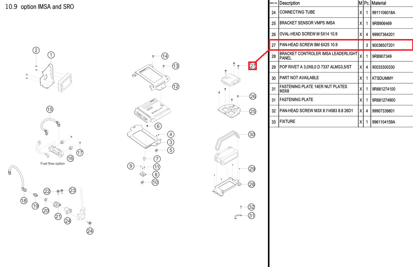 PAN-HEAD SCREW BM 6X25 10.9 - 90038507201 [PORSCHE 992.1 GT3 R]