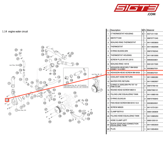 HEXAGON-HEAD SCREW BM 6X35 - 90038527001 [PORSCHE 991.2 GT3 Cup]