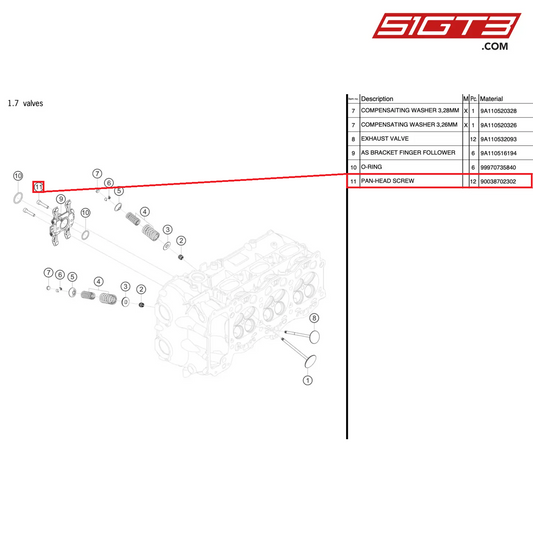 PAN-HEAD SCREW - 90038702302 [PORSCHE 991.2 GT3 Cup]