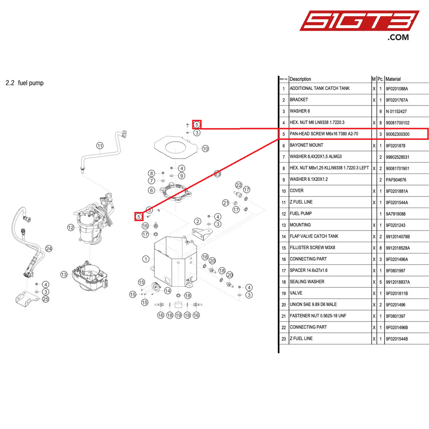 PAN-HEAD SCREW M6x16 7380 A2-70 - 90062300300 [PORSCHE 911 GT2 RS Clubsport]