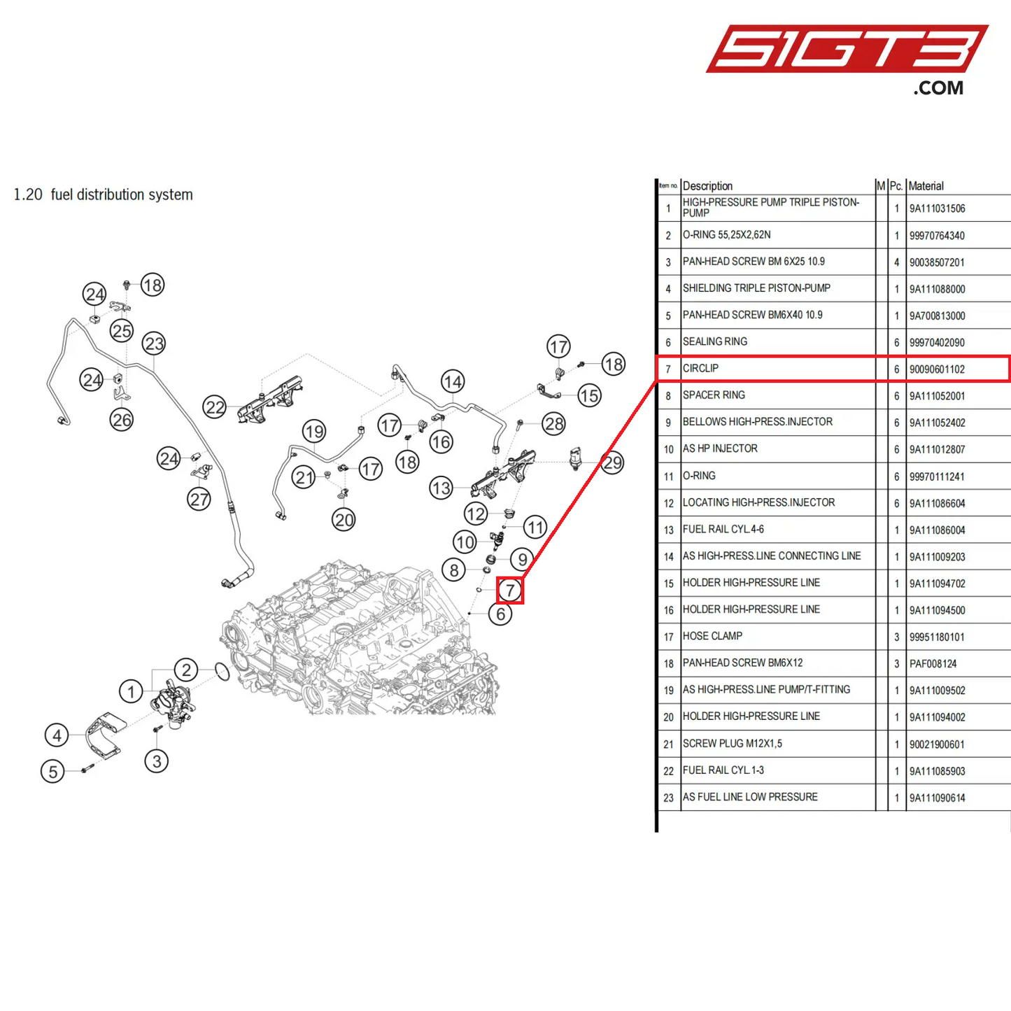 FUEL RAIL CYL.1-3 - 9A111085903 [PORSCHE 718 Cayman GT4 Clubsport]