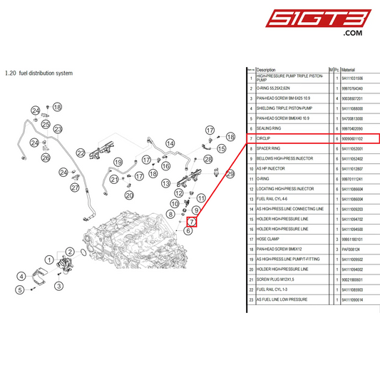 FUEL RAIL CYL.1-3 - 9A111085903 [PORSCHE 718 Cayman GT4 Clubsport]