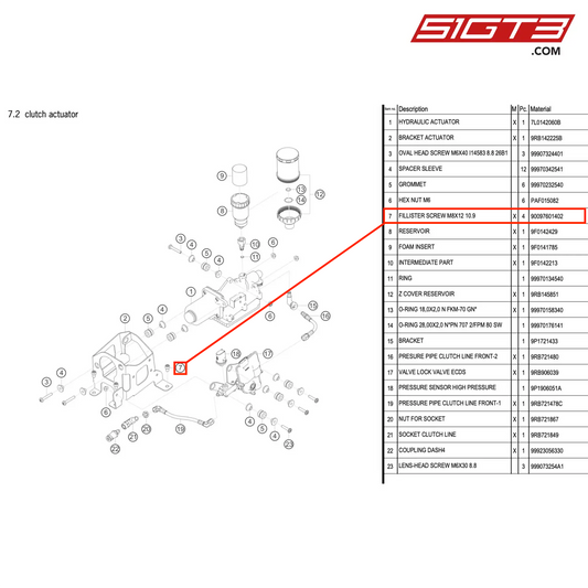 FILLISTER SCREW M8X12 10.9 - 90097601402 [PORSCHE 992.1 GT3 R]