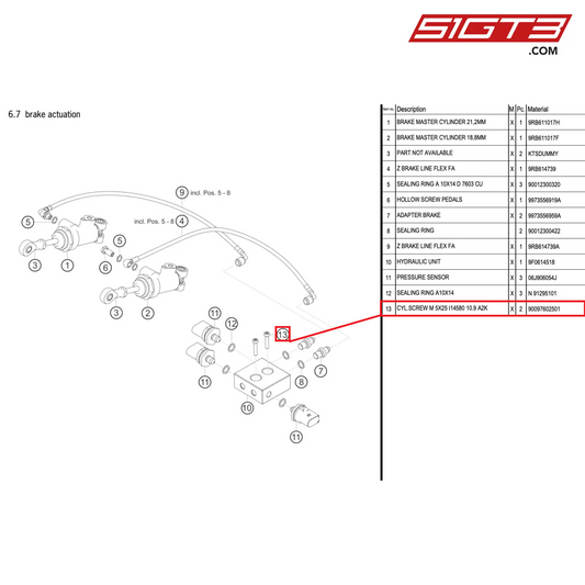 CYL.SCREW M 5X25 I14580 10.9 A2K - 90097602501 [PORSCHE 992.1 GT3 R]