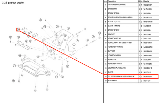 FILLISTER SCREW M 8X25 I14580 12.9 * - 90097603501 [PORSCHE 992.1 GT3 R]