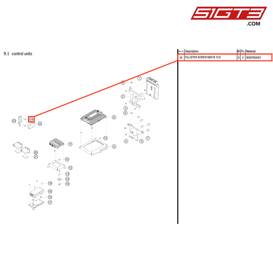 FILLISTER SCREW M8X18 10.9 - 90097604301 [PORSCHE 992.1 GT3 R]