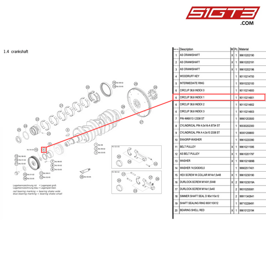 CIRCLIP 38,6 INDEX 1 - 90110214801 [PORSCHE 996 GT3 Cup]