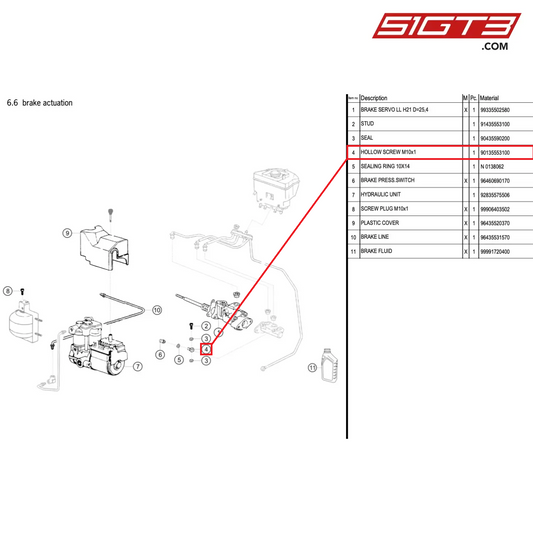 HOLLOW SCREW M10x1 - 90135553100 [PORSCHE 964 Cup]