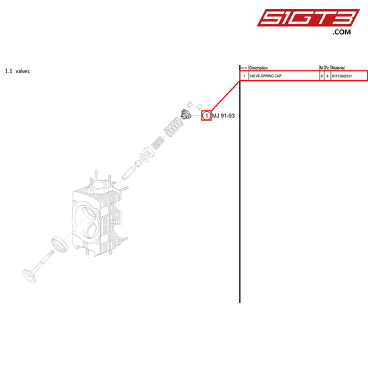 VALVE-SPRING CAP - 91110542101 [PORSCHE 964 Cup]