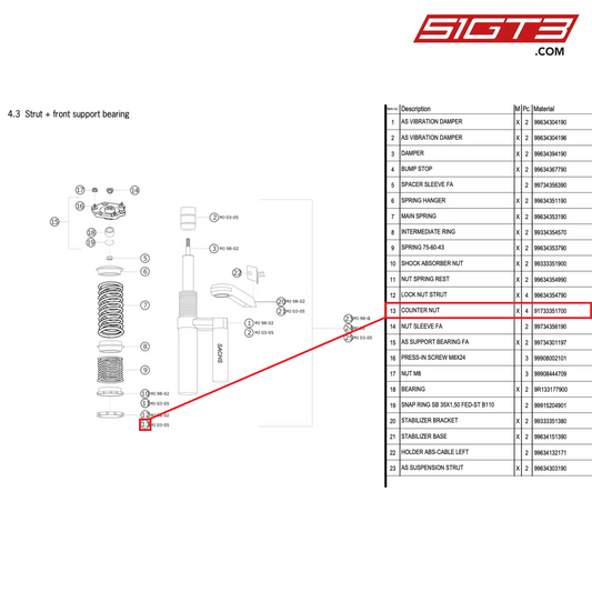 COUNTER NUT - 91733351700 [PORSCHE 996 GT3 Cup]