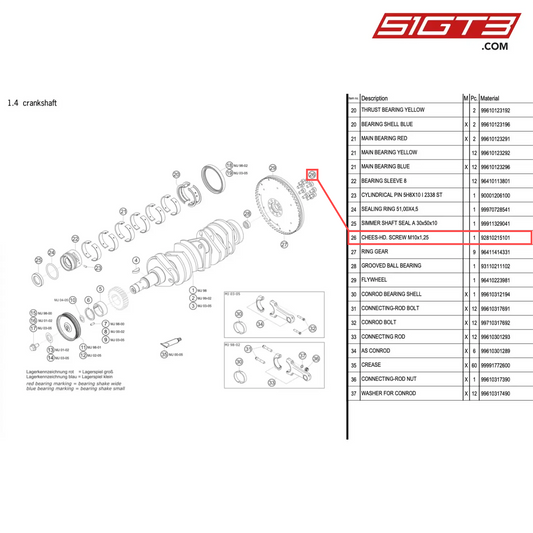 CHEES-HD. SCREW M10x1,25 - 92810215101 [PORSCHE 996 GT3 Cup]