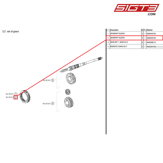 GEARSHIFT SLEEVE - 92830423104 [PORSCHE 964 Cup]