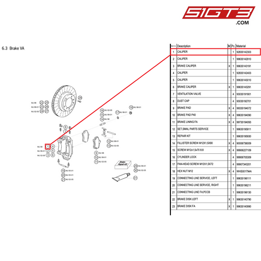 CALIPER - 92835142303 [PORSCHE 996 GT3 Cup]