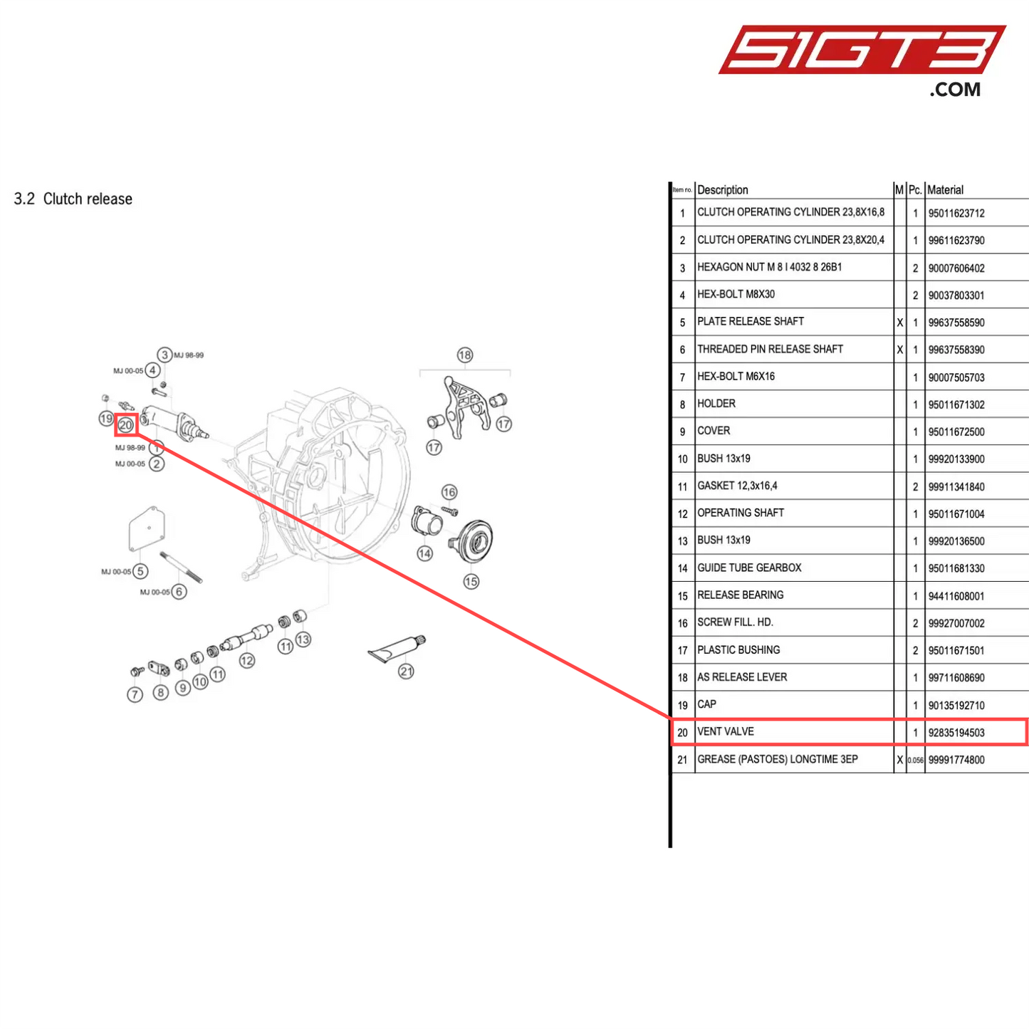 VENT VALVE - 92835194503 [PORSCHE 996 GT3 Cup]