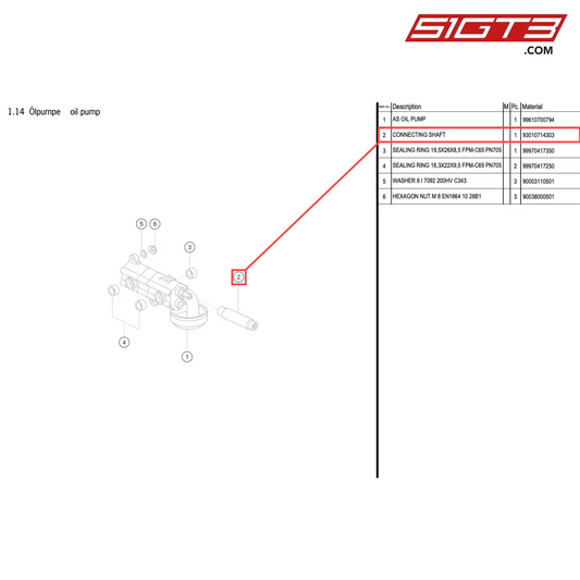 CONNECTING SHAFT - 93010714303 [PORSCHE 996 GT3 Cup]