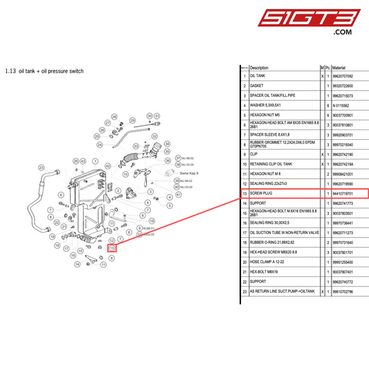 SCREW PLUG - 94410719701 [PORSCHE 996 GT3 Cup]