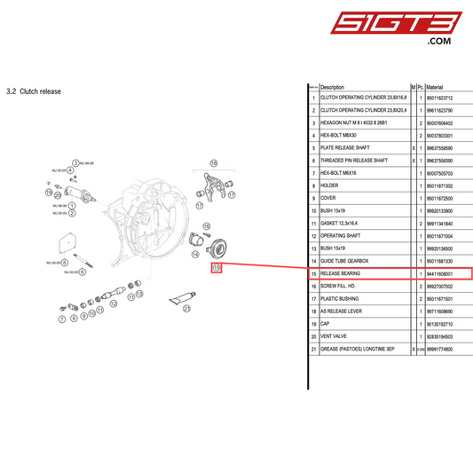 RELEASE BEARING - 94411608001 [PORSCHE 996 GT3 Cup]