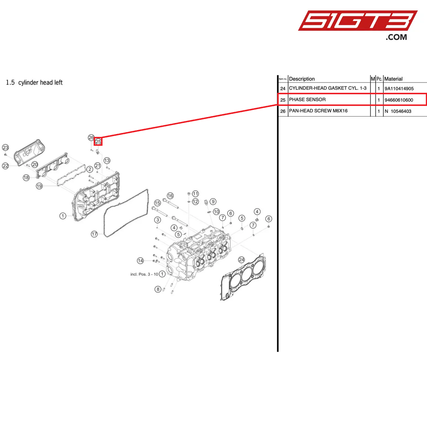 PHASE SENSOR - 94660610600 [PORSCHE 991.2 GT3 Cup]