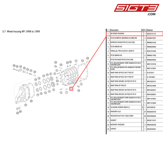 AS GEAR HOUSING - 95030101107 [PORSCHE 996 GT3 Cup]