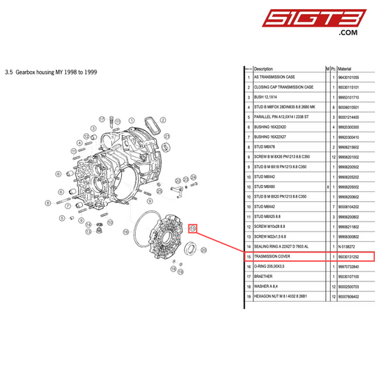 TRASMISSION COVER - 95030131252 [PORSCHE 996 GT3 Cup]