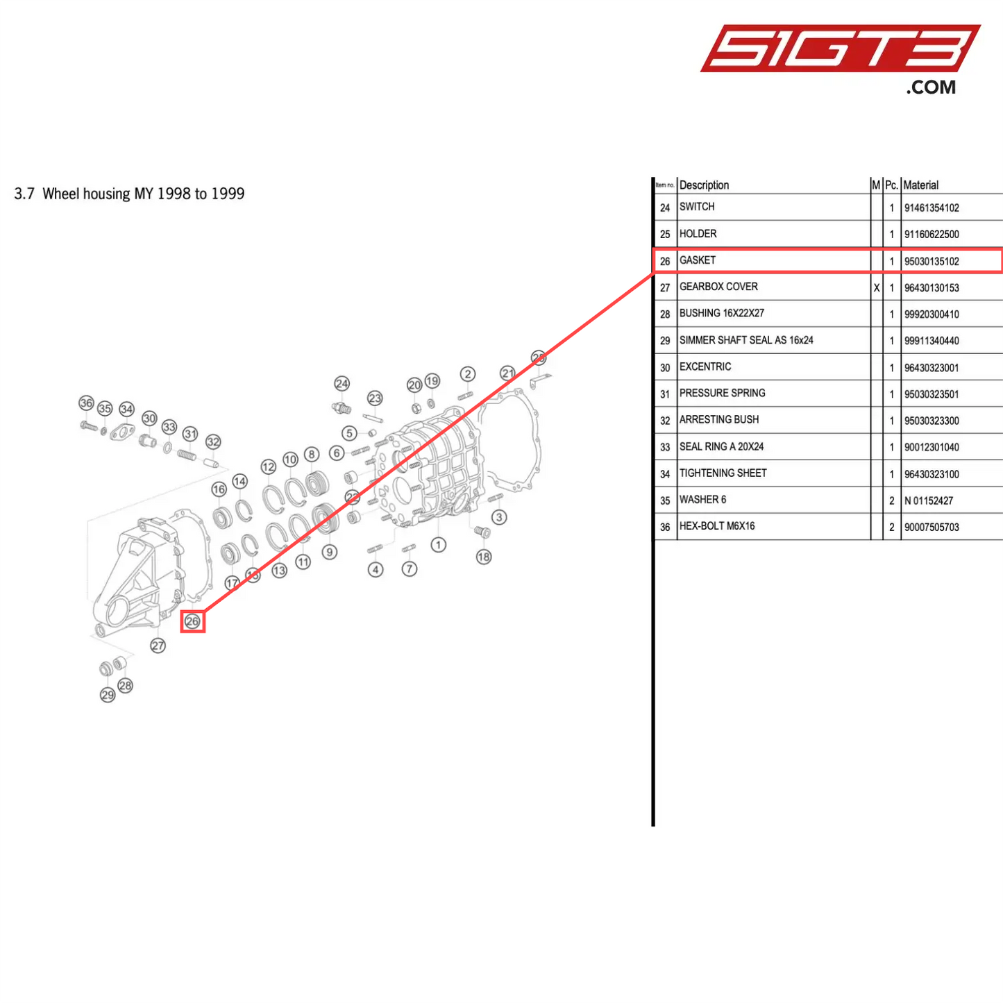 GASKET - 95030135102 [PORSCHE 996 GT3 Cup]