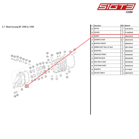 GASKET - 95030135102 [PORSCHE 996 GT3 Cup]