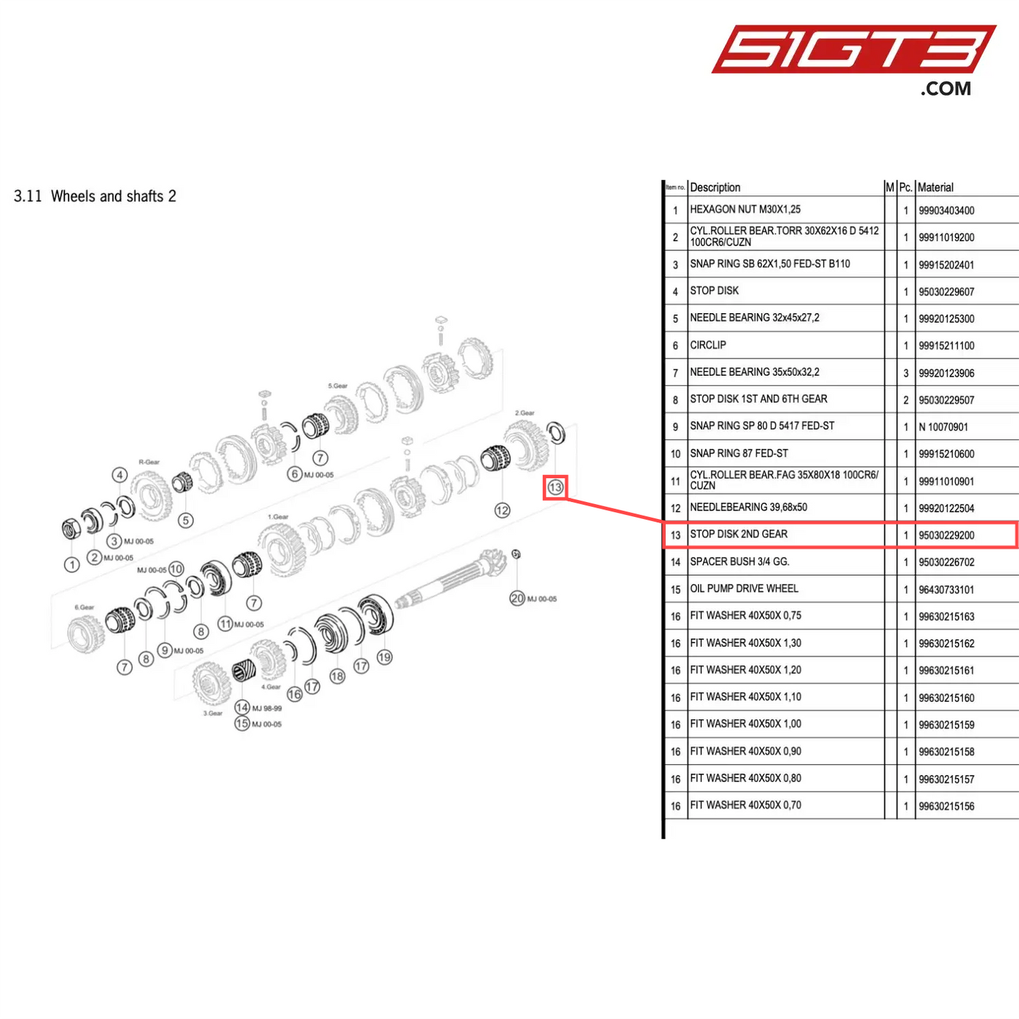 STOP DISK 2ND GEAR - 95030229200 [PORSCHE 996 GT3 Cup]