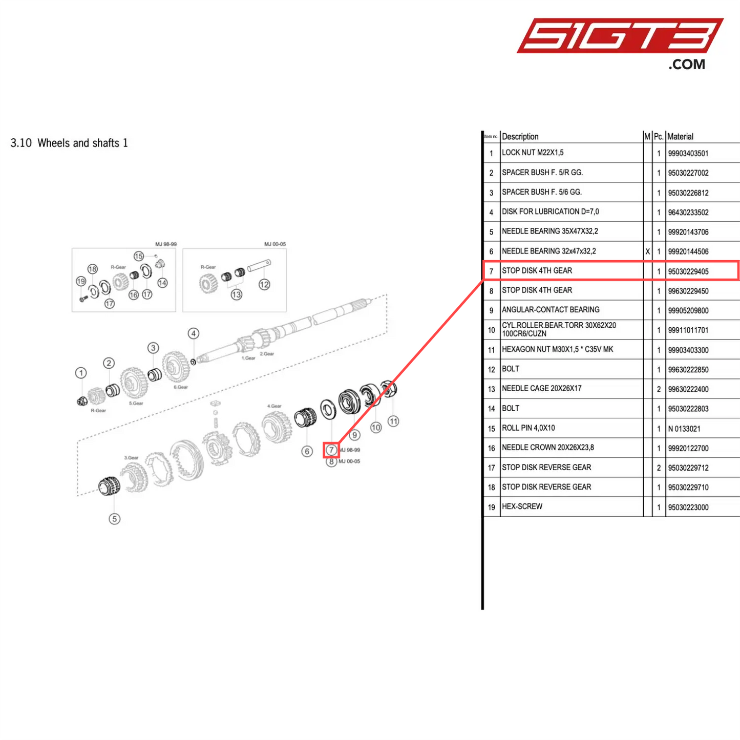 STOP DISK 4TH GEAR - 95030229405 [PORSCHE 996 GT3 Cup]