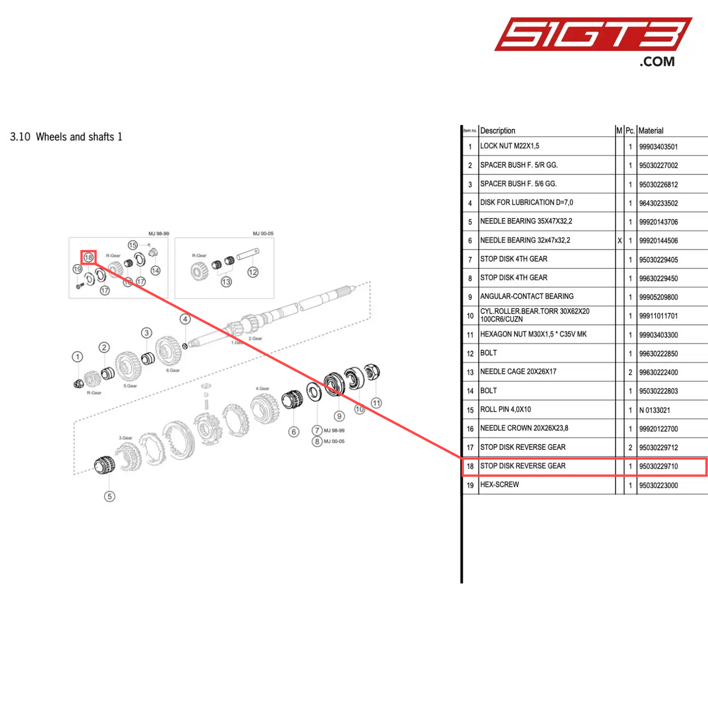 STOP DISK REVERSE GEAR - 95030229710 [PORSCHE 996 GT3 Cup]