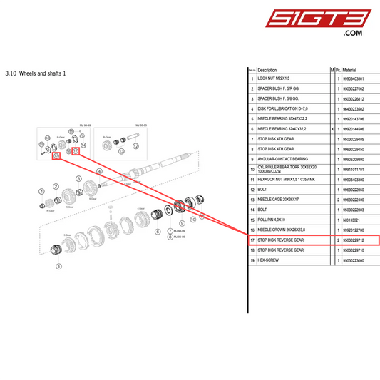 STOP DISK REVERSE GEAR - 95030229712 [PORSCHE 996 GT3 Cup]