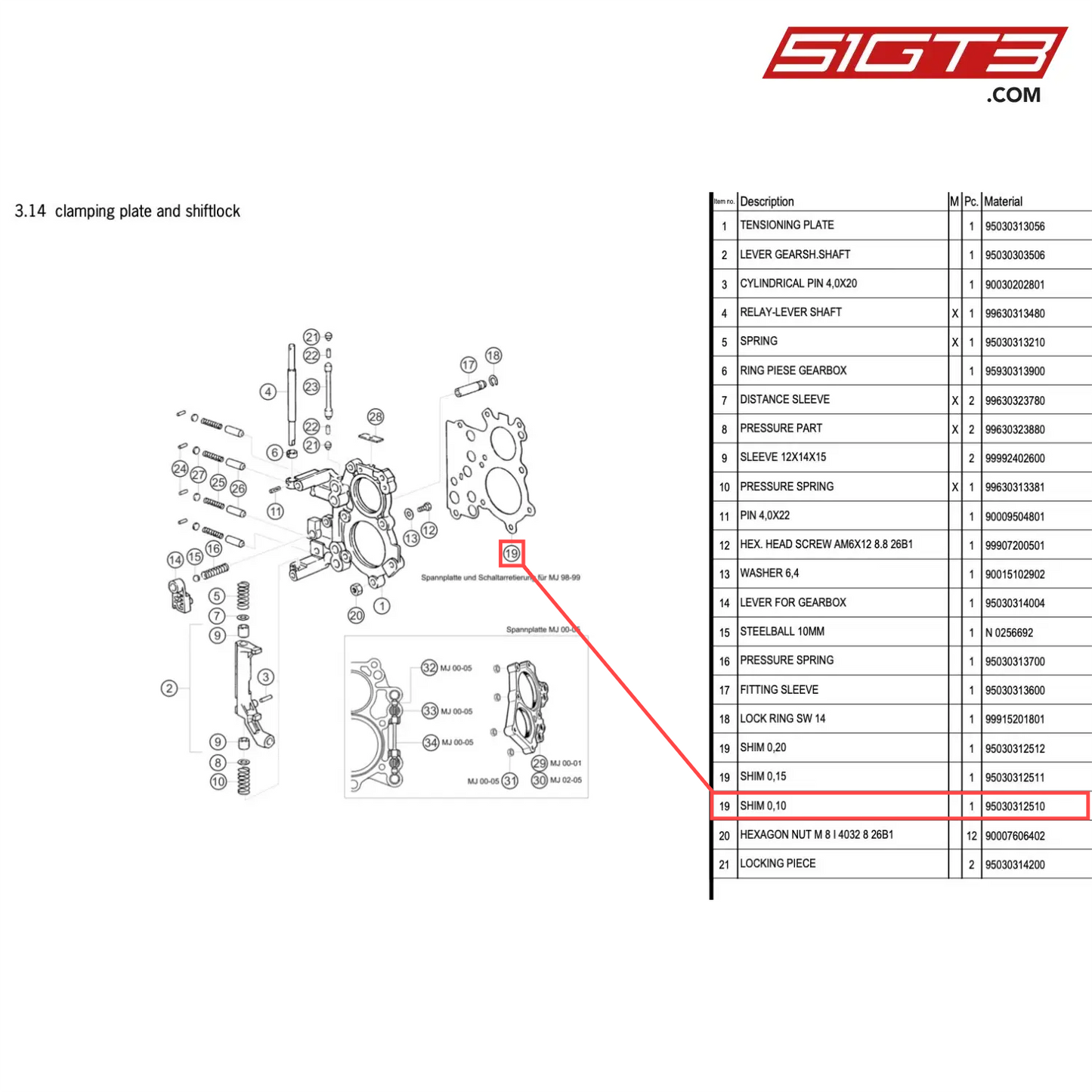 SHIM 0,10 - 95030312510 [PORSCHE 996 GT3 Cup]